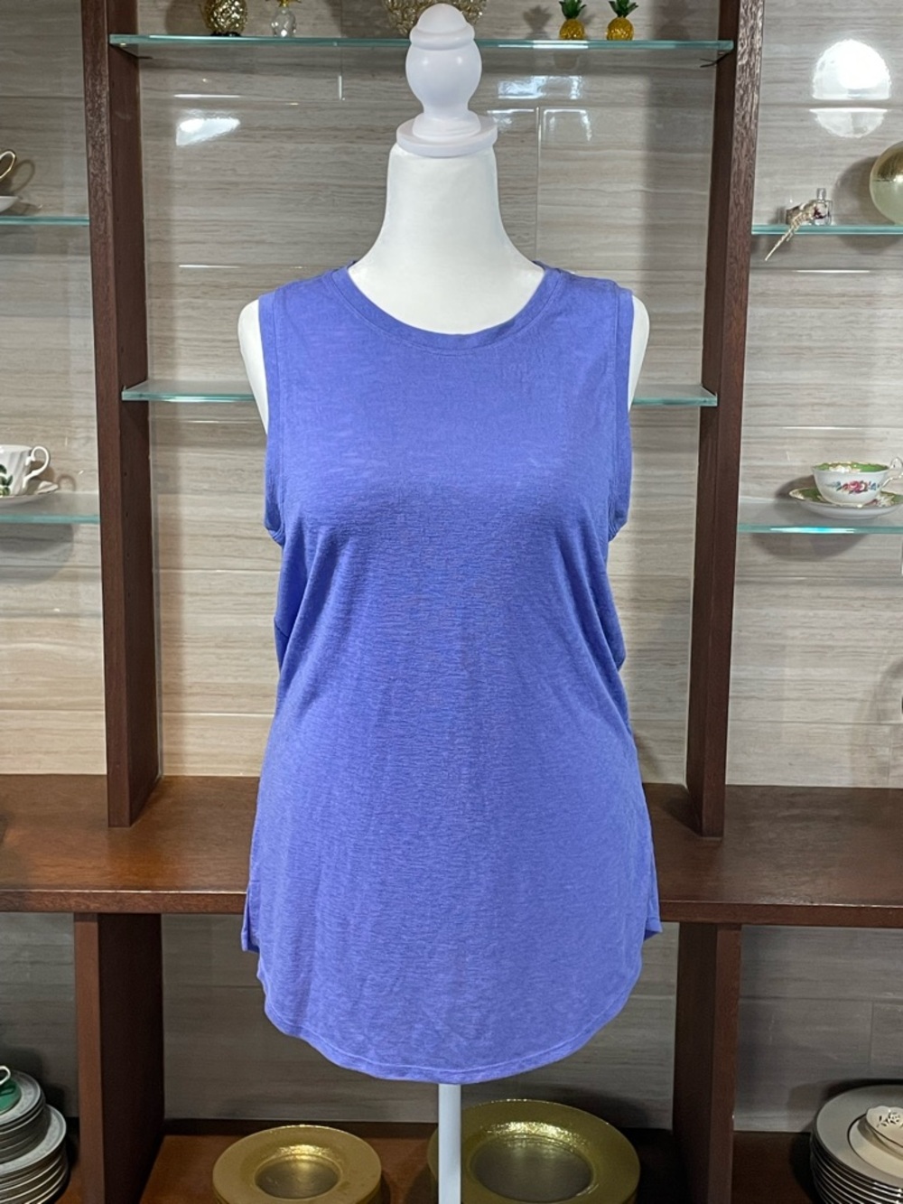 Athleta Purple Scoop Neck Sleeveless Tank - Tunic Length - Sz Lg  Tall